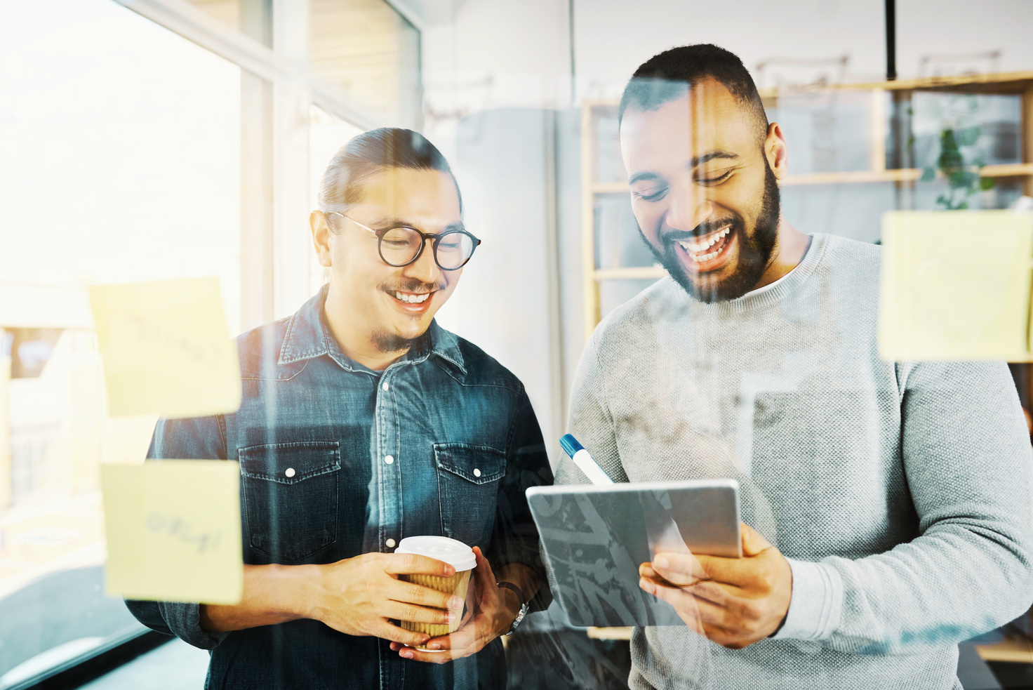 Two professionals collaborating